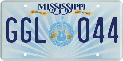 MS license plate GGL044