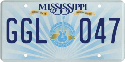 MS license plate GGL047