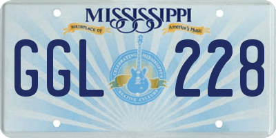 MS license plate GGL228