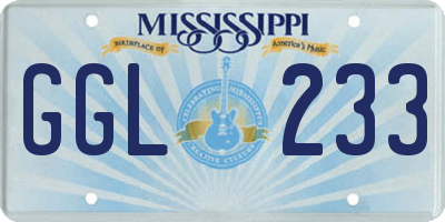 MS license plate GGL233