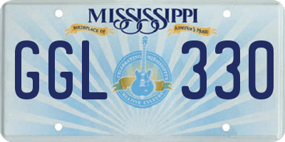 MS license plate GGL330