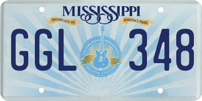 MS license plate GGL348