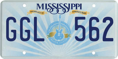 MS license plate GGL562