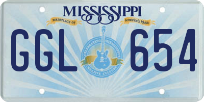 MS license plate GGL654