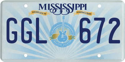 MS license plate GGL672