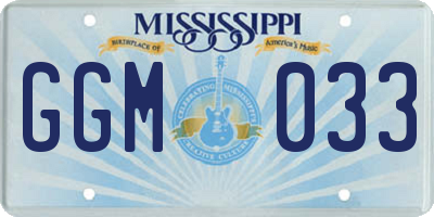 MS license plate GGM033
