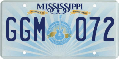 MS license plate GGM072