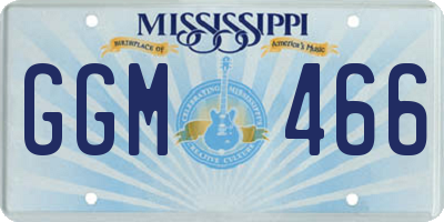MS license plate GGM466