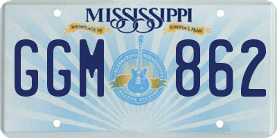 MS license plate GGM862