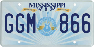 MS license plate GGM866