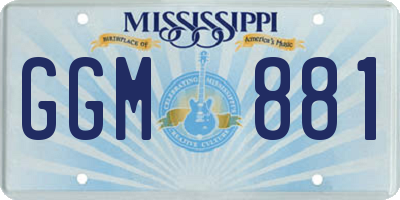 MS license plate GGM881