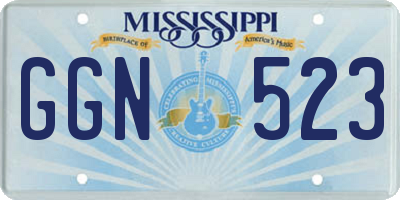 MS license plate GGN523