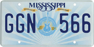 MS license plate GGN566