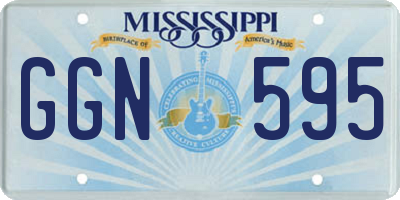 MS license plate GGN595