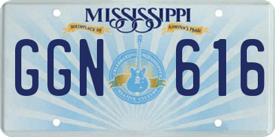 MS license plate GGN616