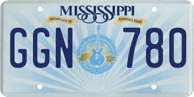 MS license plate GGN780