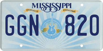 MS license plate GGN820