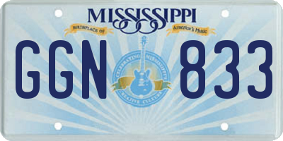 MS license plate GGN833