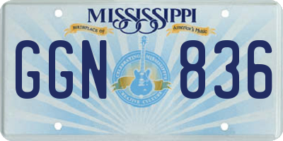 MS license plate GGN836
