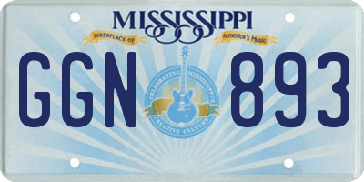 MS license plate GGN893