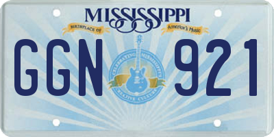 MS license plate GGN921