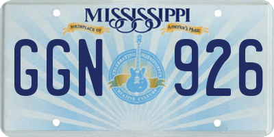 MS license plate GGN926