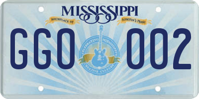 MS license plate GGO002
