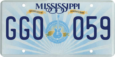 MS license plate GGO059