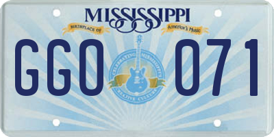 MS license plate GGO071