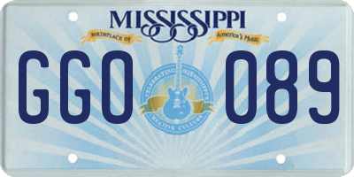 MS license plate GGO089