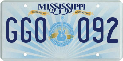 MS license plate GGO092
