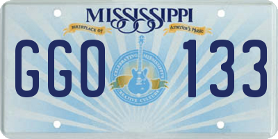 MS license plate GGO133
