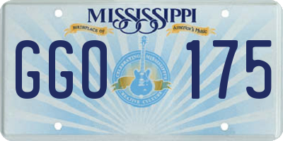 MS license plate GGO175