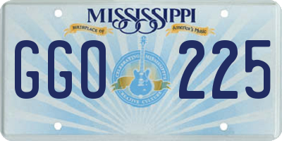 MS license plate GGO225