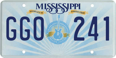 MS license plate GGO241