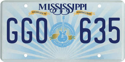 MS license plate GGO635