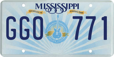 MS license plate GGO771