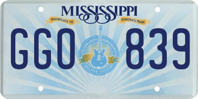 MS license plate GGO839
