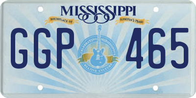 MS license plate GGP465