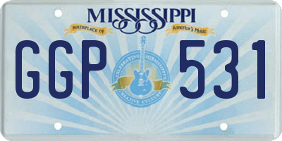 MS license plate GGP531