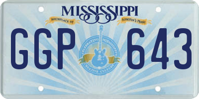 MS license plate GGP643