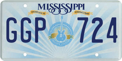 MS license plate GGP724