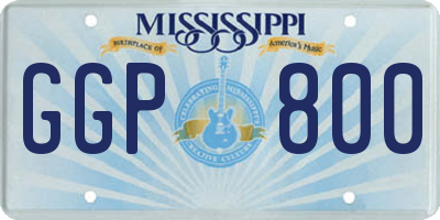 MS license plate GGP800