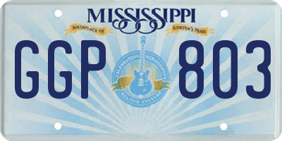 MS license plate GGP803