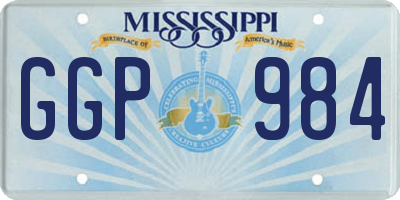 MS license plate GGP984