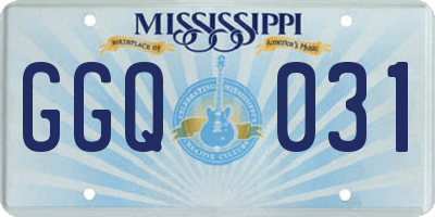 MS license plate GGQ031