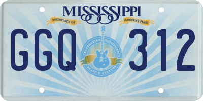 MS license plate GGQ312