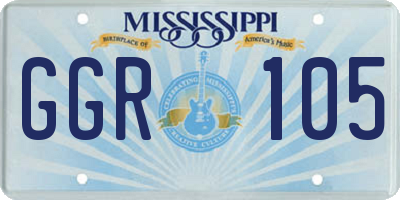 MS license plate GGR105