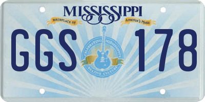 MS license plate GGS178
