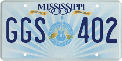 MS license plate GGS402
